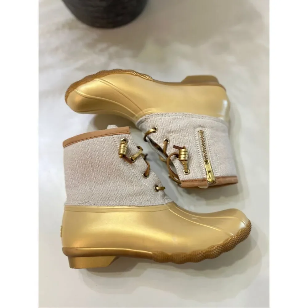 Sperry Women's Saltwater™ Thinsulate™ Waterproof Duck Lug Boot Gold Beige Size 7